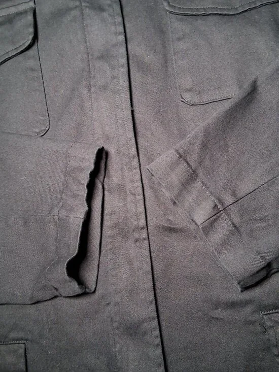 Torrid Size 3 Military Style Jacket Plus Size 3X Army Stretch Twill Black New - Picture 10 of 16